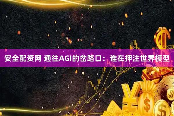 安全配资网 通往AGI的岔路口:谁在押注世界模型